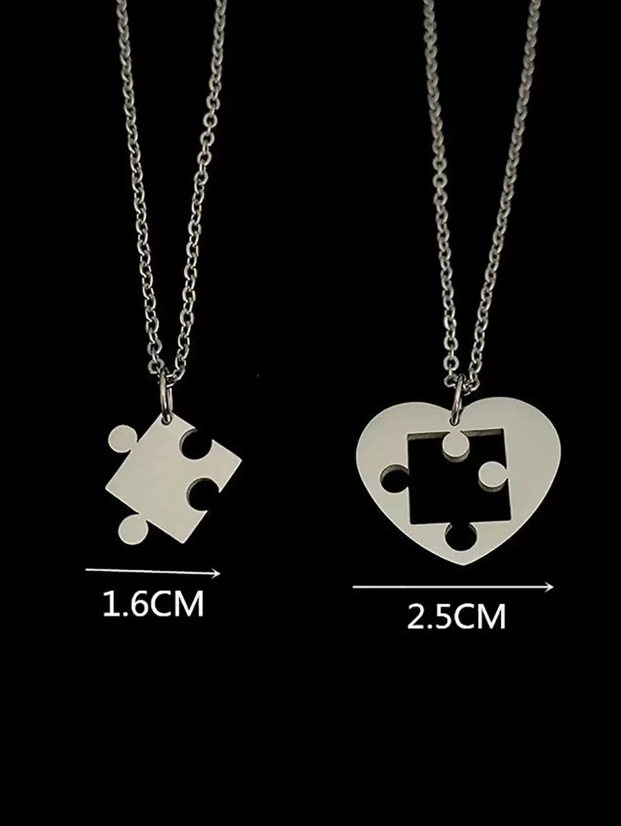 Buy SHEIN 2pcs Puzzle Pendant Necklace in Pakistan