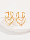 Buy SHEIN 2pcs/Set Simple Double Layered Letter V Shaped Open Ring For Women in Pakistan