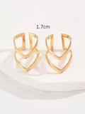 Buy SHEIN 2pcs/Set Simple Double Layered Letter V Shaped Open Ring For Women in Pakistan