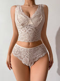 Buy SHEIN 2pcs Women Romantic Lace Comfortable & Elegant Lingerie Set in Pakistan