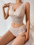 Buy SHEIN 2pcs Women Romantic Lace Comfortable & Elegant Lingerie Set in Pakistan