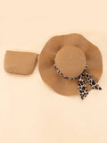 Buy SHEIN 2pcs Women's Khaki Colored Beach Set Including Wavy Bowknot Sun Hat And Crossbody Woven Bag, Suitable For Holiday Travel in Pakistan