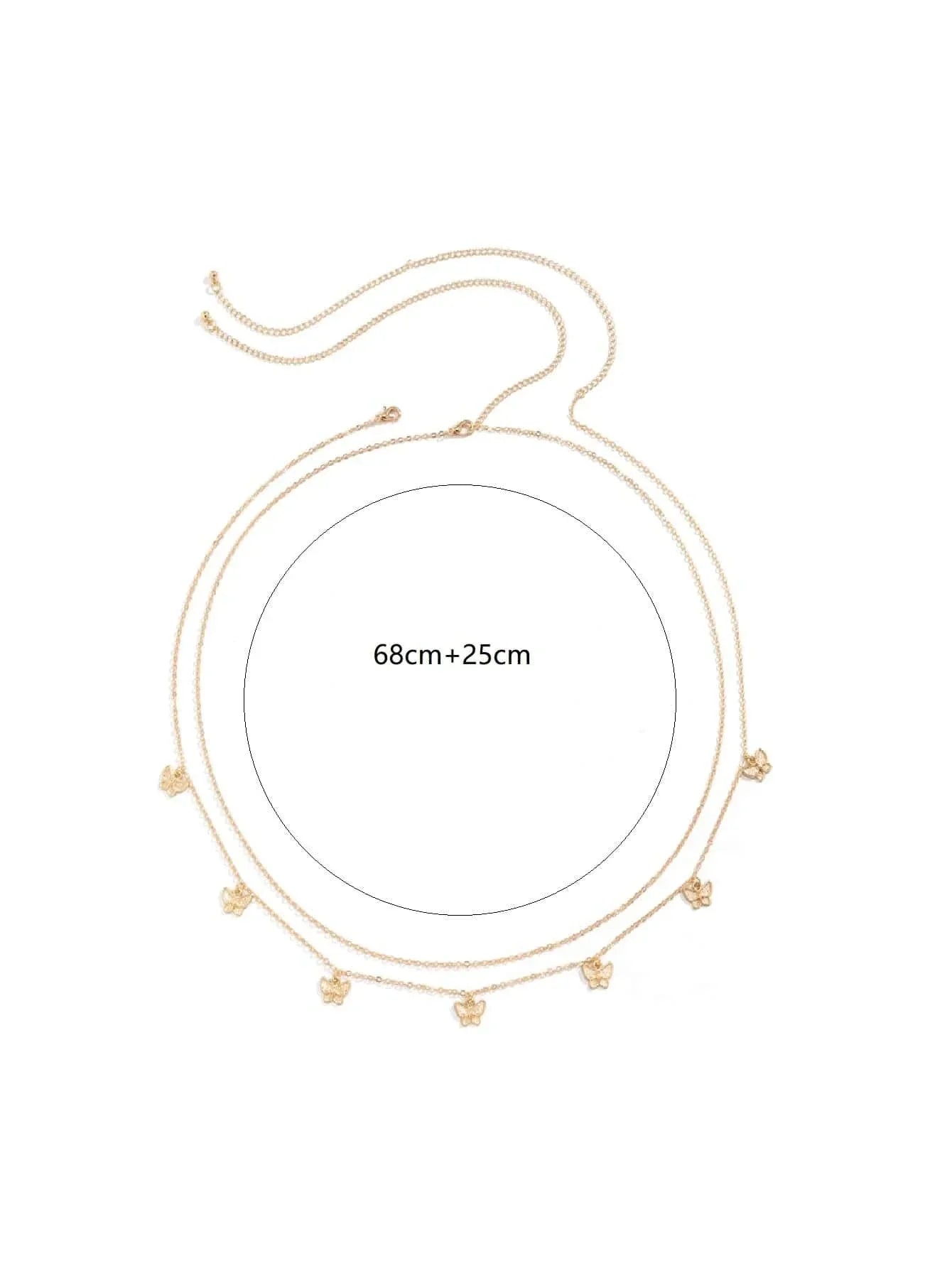 Buy SHEIN 2pcs/set Butterfly Charm Waist Chain in Pakistan