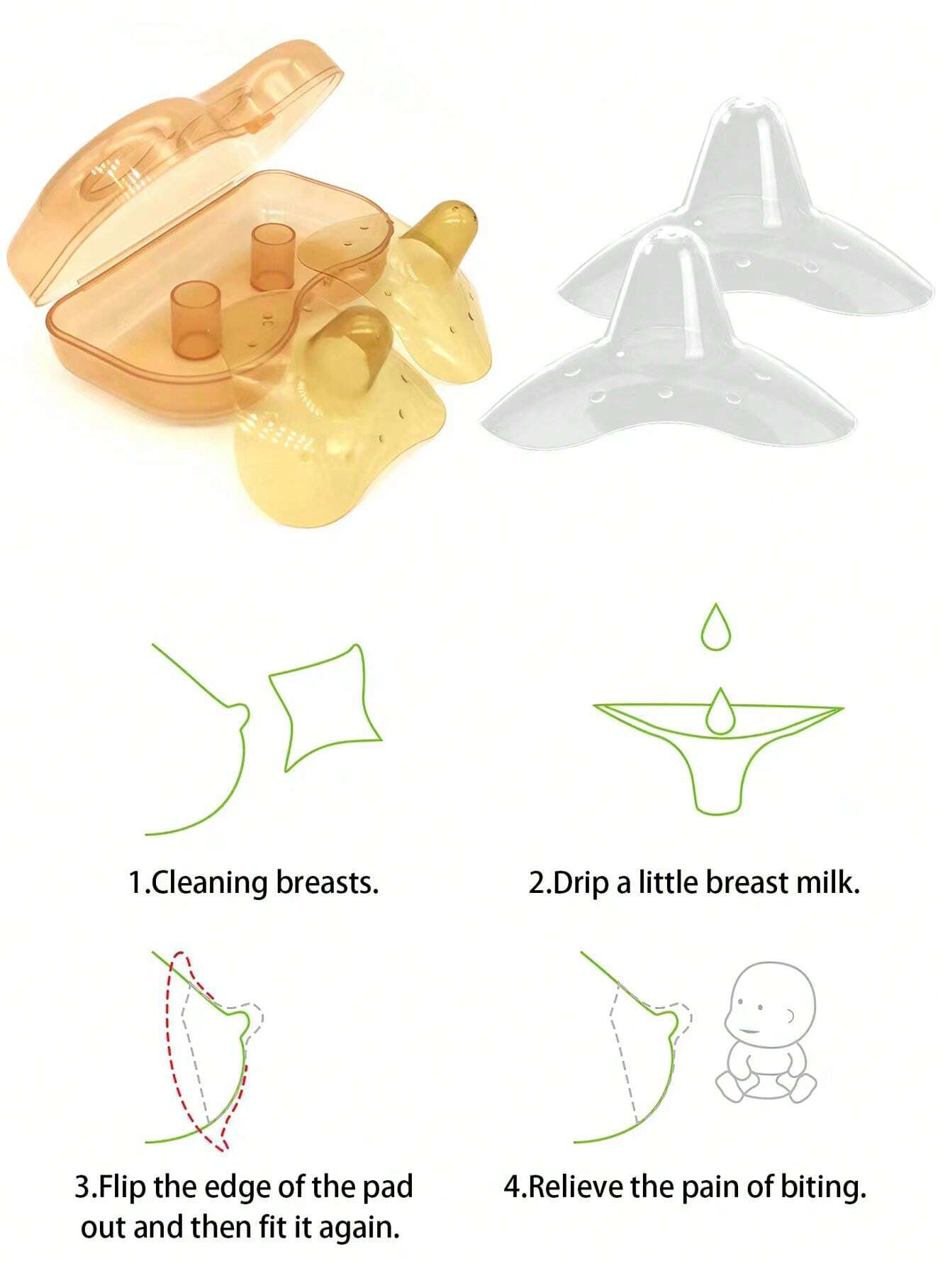 Buy 2pcs/set Protection Shell For Nipple/ Silicone Nipple Shield For Mother's Areola Protection in Pakistan