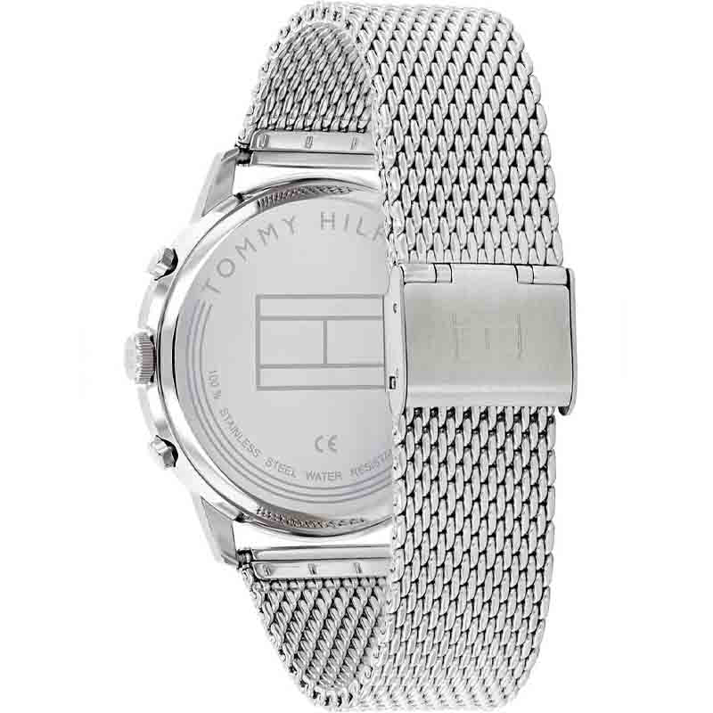 Buy Tommy Hilfiger Easton Black Dial Silver Mesh Bracelet Watch for Men - 1710433 in Pakistan