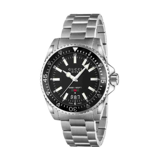 Buy Gucci Men's Swiss Made Quartz Stainless Steel Black Dial 40mm Watch YA136301 in Pakistan