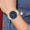 Buy Tommy Hilfiger Mens Quartz Gold Stainless Steel Blue Dial 44mm Watch - 1791834 in Pakistan