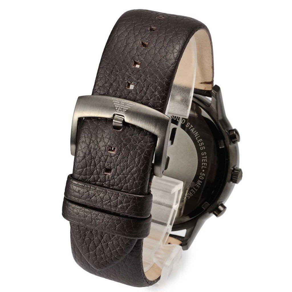 Buy Emporio Armani Sportivo Black Dial Brown Leather Strap Watch for Men - AR2462 in Pakistan