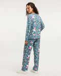 Buy Sajiero Linen Pajama Suit - Blue Rose in Pakistan