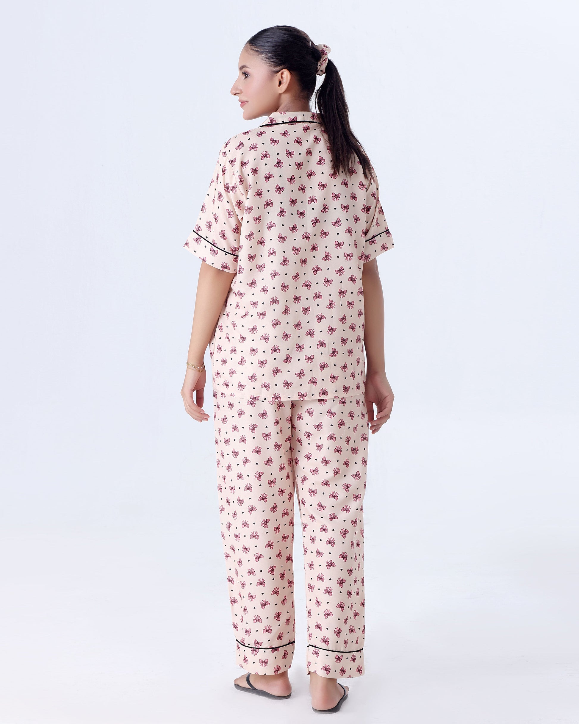 Buy Sajiero Summer Pajama Suit - Ribbon And hearts in Pakistan