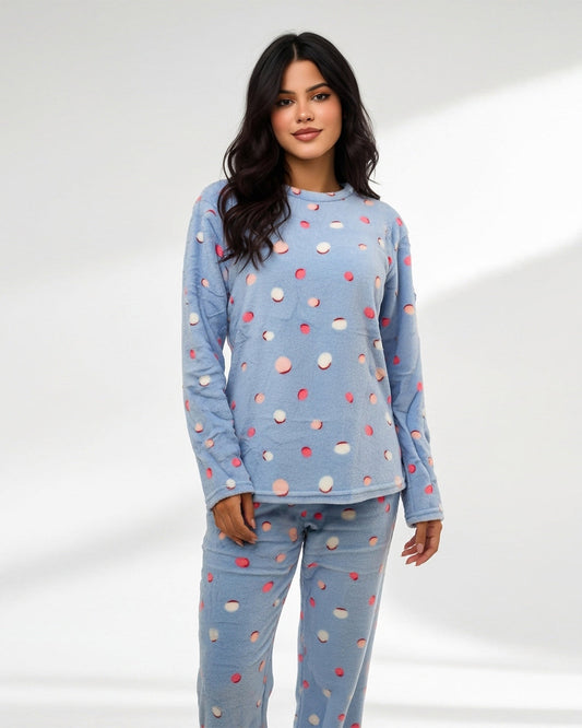 Buy Fleece Pajama Suit - Sky Dots in Pakistan