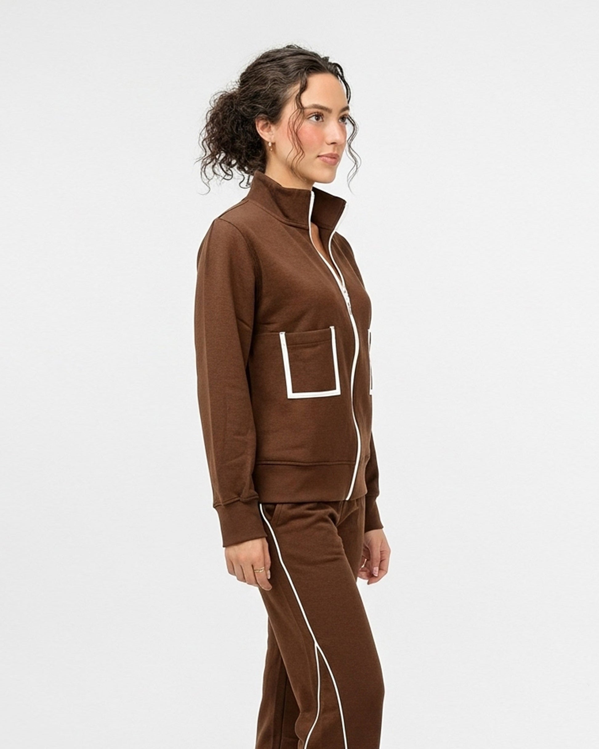 Buy Sajiero Fleece Tracksuit – Comfy Zip - Brown in Pakistan