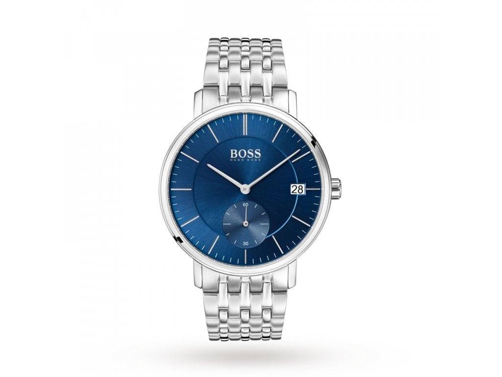 Buy Hugo Boss Mens Quartz Silver Stainless Steel Blue Dial 40mm Watch - 1513642 in Pakistan