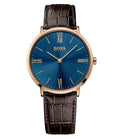 Buy Hugo Boss Mens Quartz Brown Leather Strap Navy Blue Dial 40mm Watch - 1513458 in Pakistan