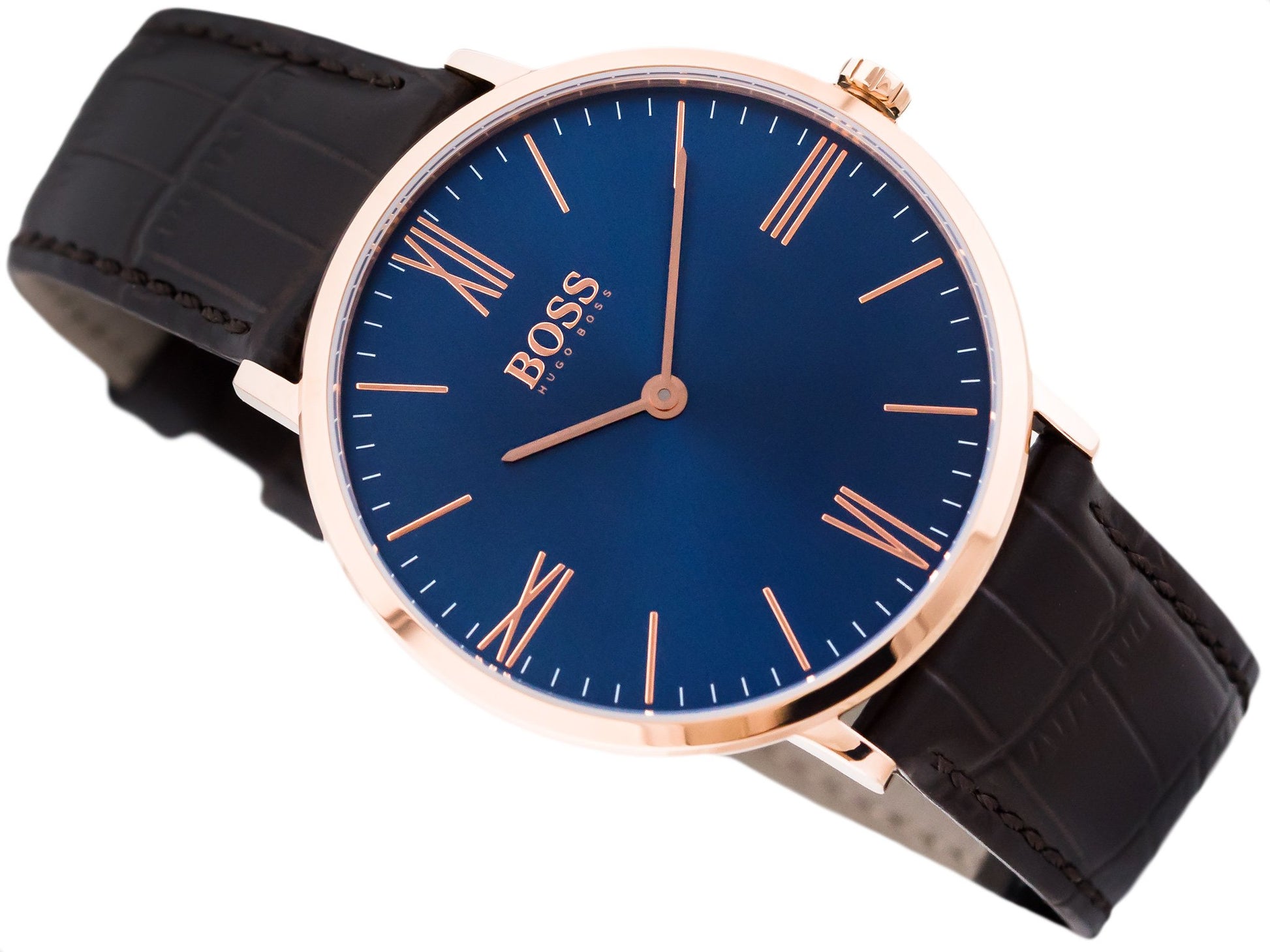 Buy Hugo Boss Mens Quartz Blue Leather Strap Blue Dial 40mm Watch - 1513371 in Pakistan