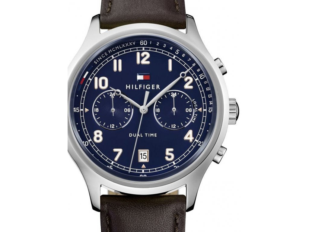 Buy Tommy Hilfiger Emerson Grey Dial Brown Leather Strap Watch for Men - 1791385 in Pakistan