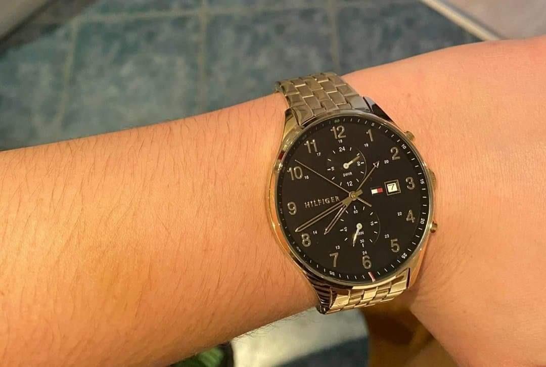 Buy Tommy Hilfiger Mens Quartz Gold Stainless Steel Black Dial 44mm Watch - 1791708 in Pakistan