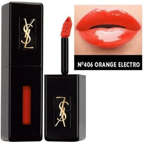 Buy Yves Saint Laurent Vinyl Cream Lip Stain - 406 Orange Electro [Tester] in Pakistan