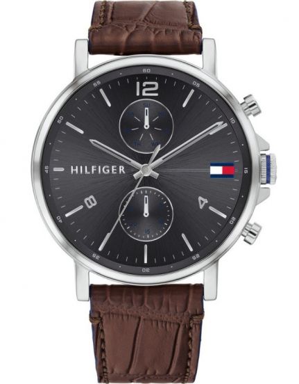 Buy Tommy Hilfiger Daniel Grey Dial Brown Leather Strap Watch for Men - 1710416 in Pakistan