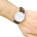 Buy Hugo Boss Mens Quartz Brown Leather Strap White Dial 43mm Watch - 1513486 in Pakistan