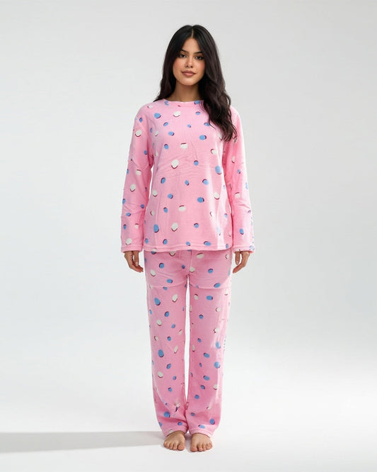 Buy Fleece Pajama Suit - Pink Bloom in Pakistan