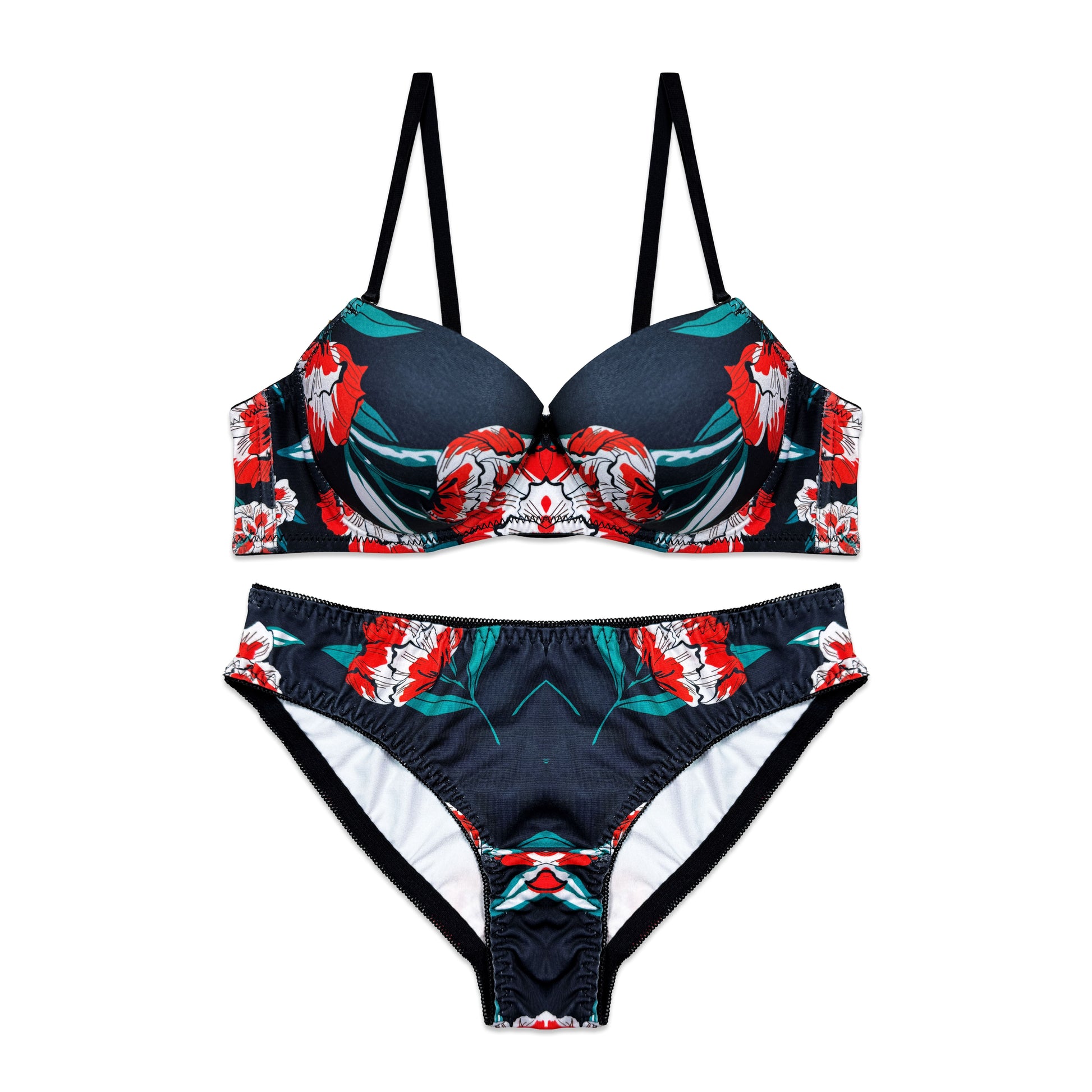 Buy Cheek Floral Print Padded Bra and Panty Set in Pakistan