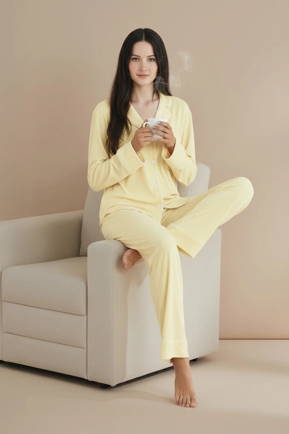 Buy Cloud Pajama Set - Butter in Pakistan