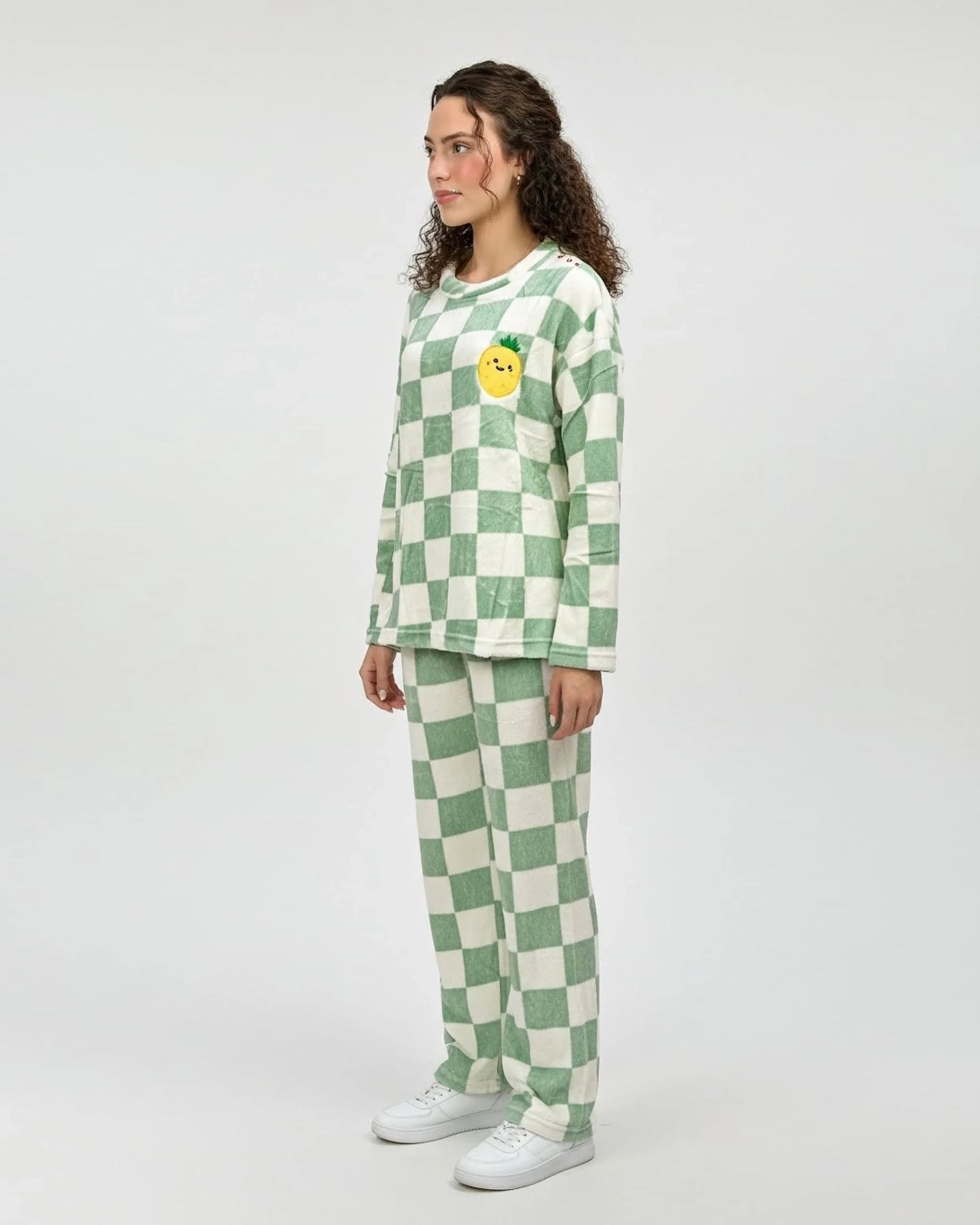 Buy Sajiero Fleece Pajama Suit - Mint Check in Pakistan