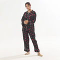 Buy Sajiero Cherry Linen Pajama Suit with Scrunchie in Pakistan