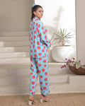 Buy Sajiero Linen Pajama Suit with Scrunchie - Strawberry Dream in Pakistan