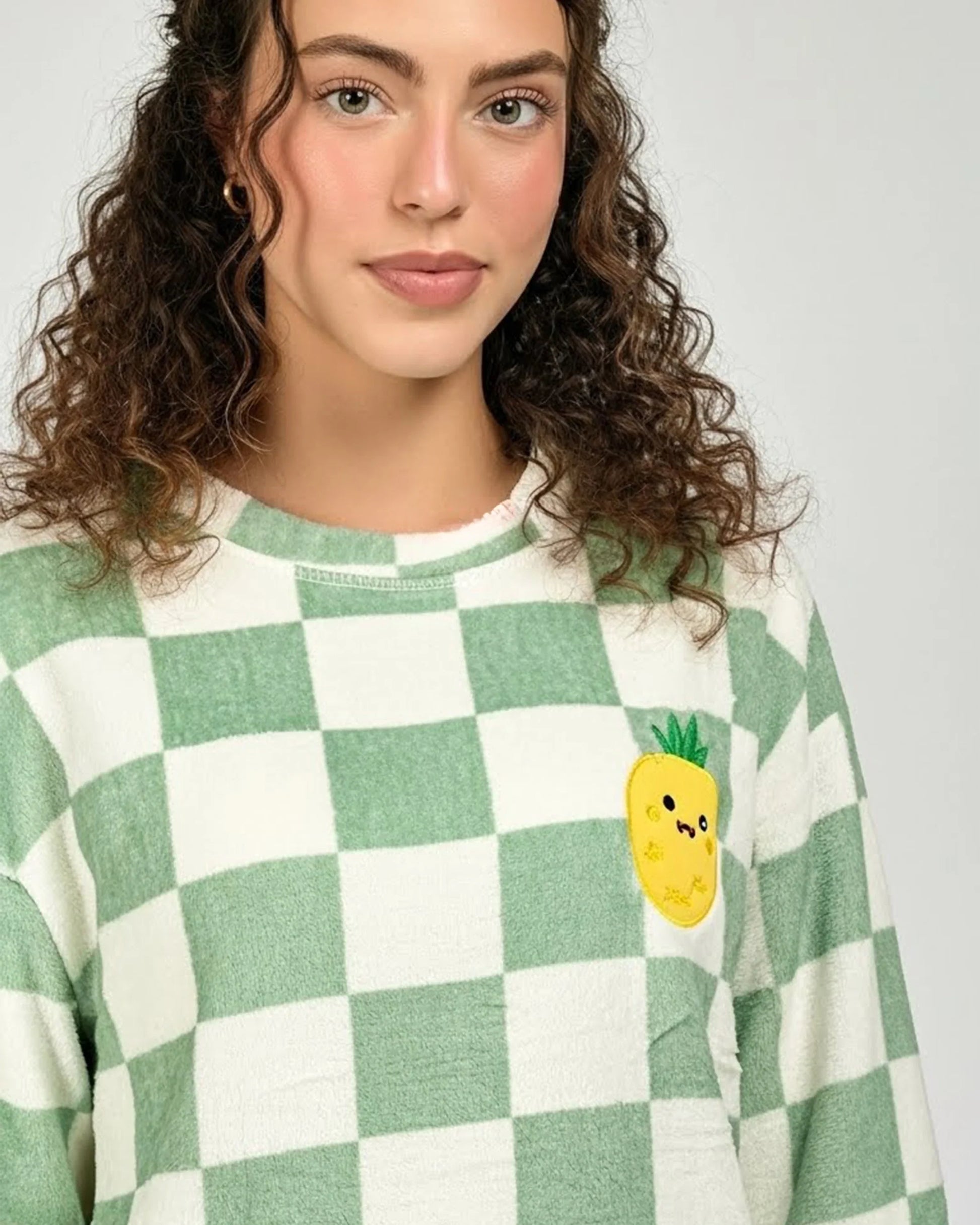 Buy Sajiero Fleece Pajama Suit - Mint Check in Pakistan