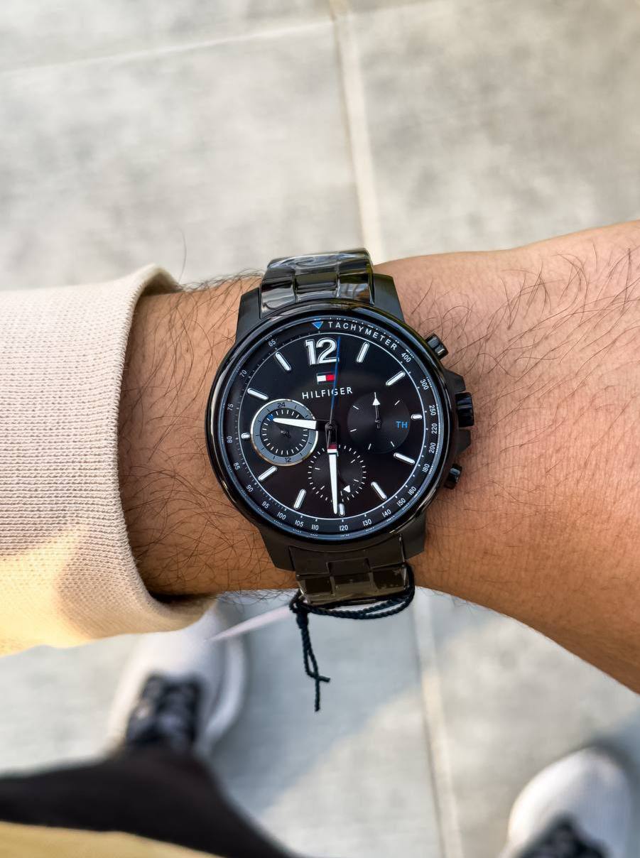 Buy Tommy Hilfiger Mens Quartz Analog Stainless Steel Black Dial 44mm Watch - 1791529 in Pakistan