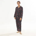 Buy Sajiero Cherry Linen Pajama Suit with Scrunchie in Pakistan