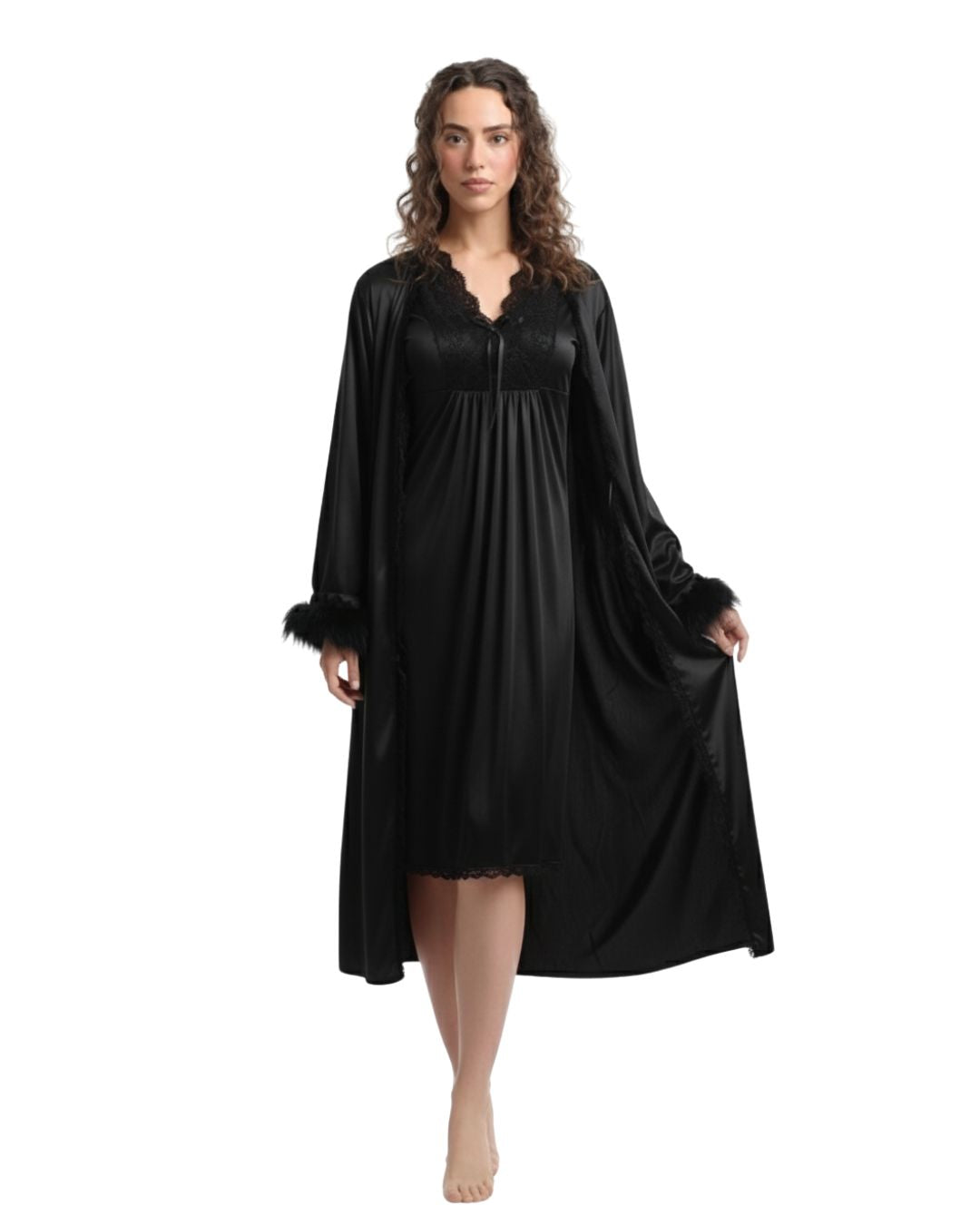 Buy Sajiero Gown Set - Rivya - Black in Pakistan