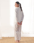 Buy Sajiero Linen Pajama Suit - SoftDot Sheer in Pakistan