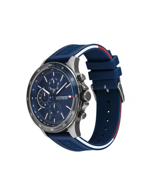 Buy Tommy Hilfiger Mens Quartz Silicone Strap Blue Dial 46mm Watch - 1791721 in Pakistan