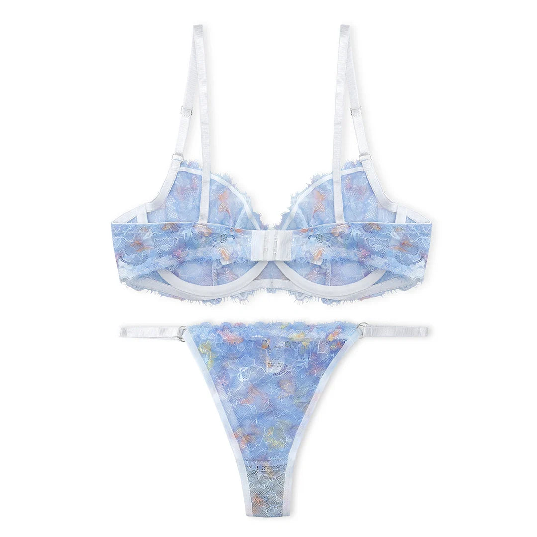 Buy Butterfly Print Non Padded Bra and Panty Set in Pakistan