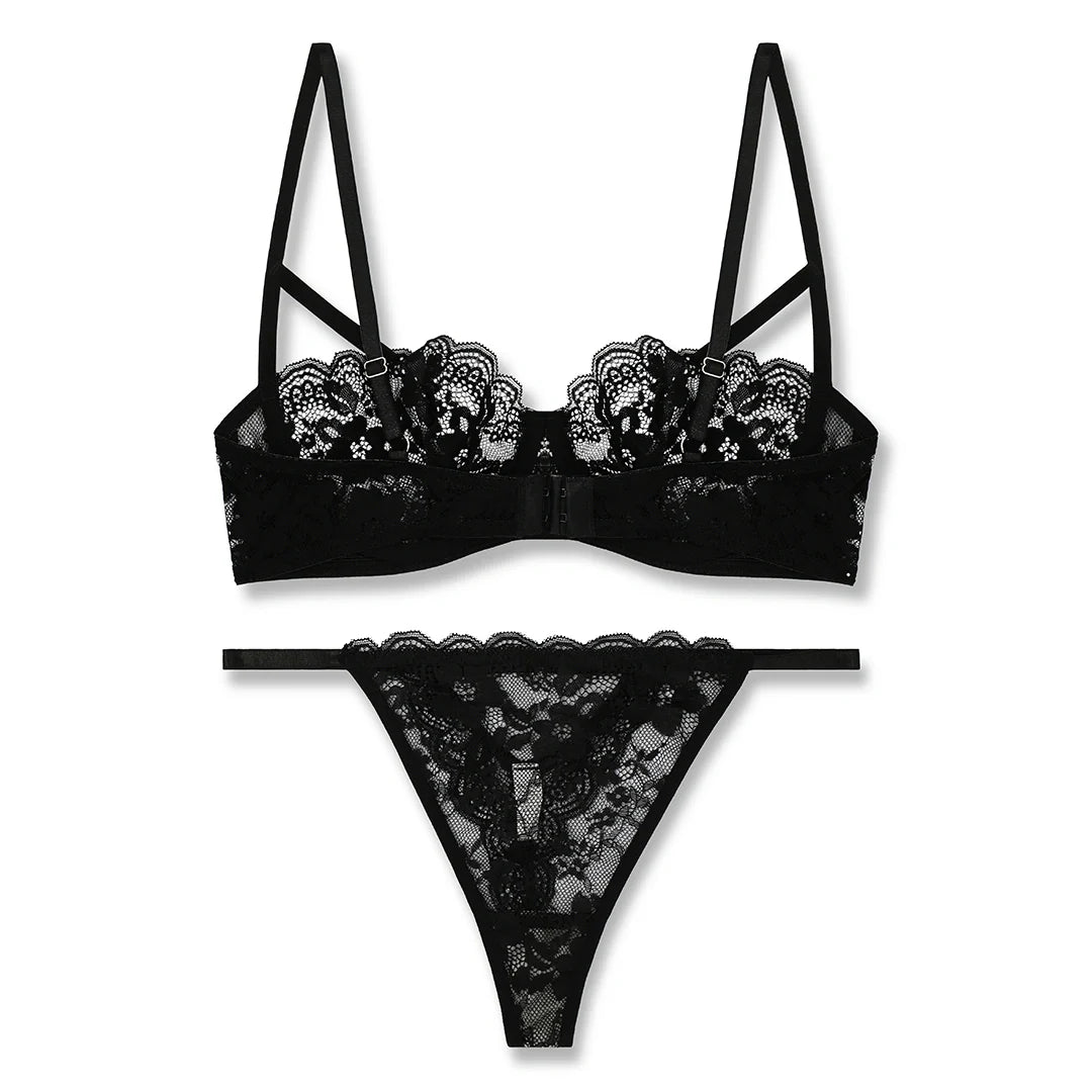 Buy Sajiero Bra Set - Black Lace Net in Pakistan