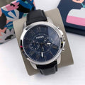 Buy Grant Navy Blue Dial Black Leather Strap Watch For Men in Pakistan