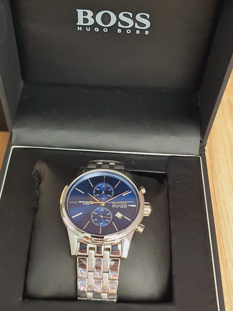 Buy Hugo Boss Mens Chronograph Quartz Stainless Steel Blue Dial 41mm Watch - 1513384 in Pakistan