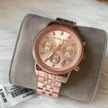 Buy Michael Kors Ritz Chronograph Rose Gold Dial Steel Ladies Watch - Mk6077 in Pakistan