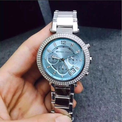 Buy Michael Kors Parker Blue Dial Silver Stainless Steel Ladies Watch - Mk6104 in Pakistan