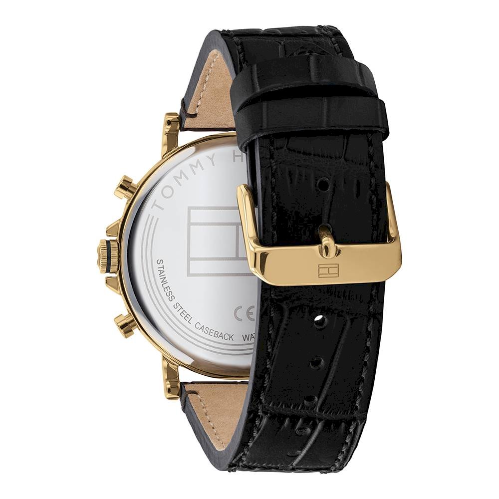 Buy Tommy Hilfiger Mens Quartz Leather Strap Black Dial 44mm Watch - 1710417 in Pakistan