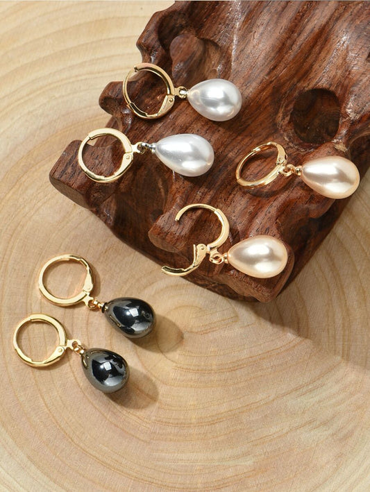 Buy SHEIN 3pairs Faux Pearl Charm Earrings in Pakistan