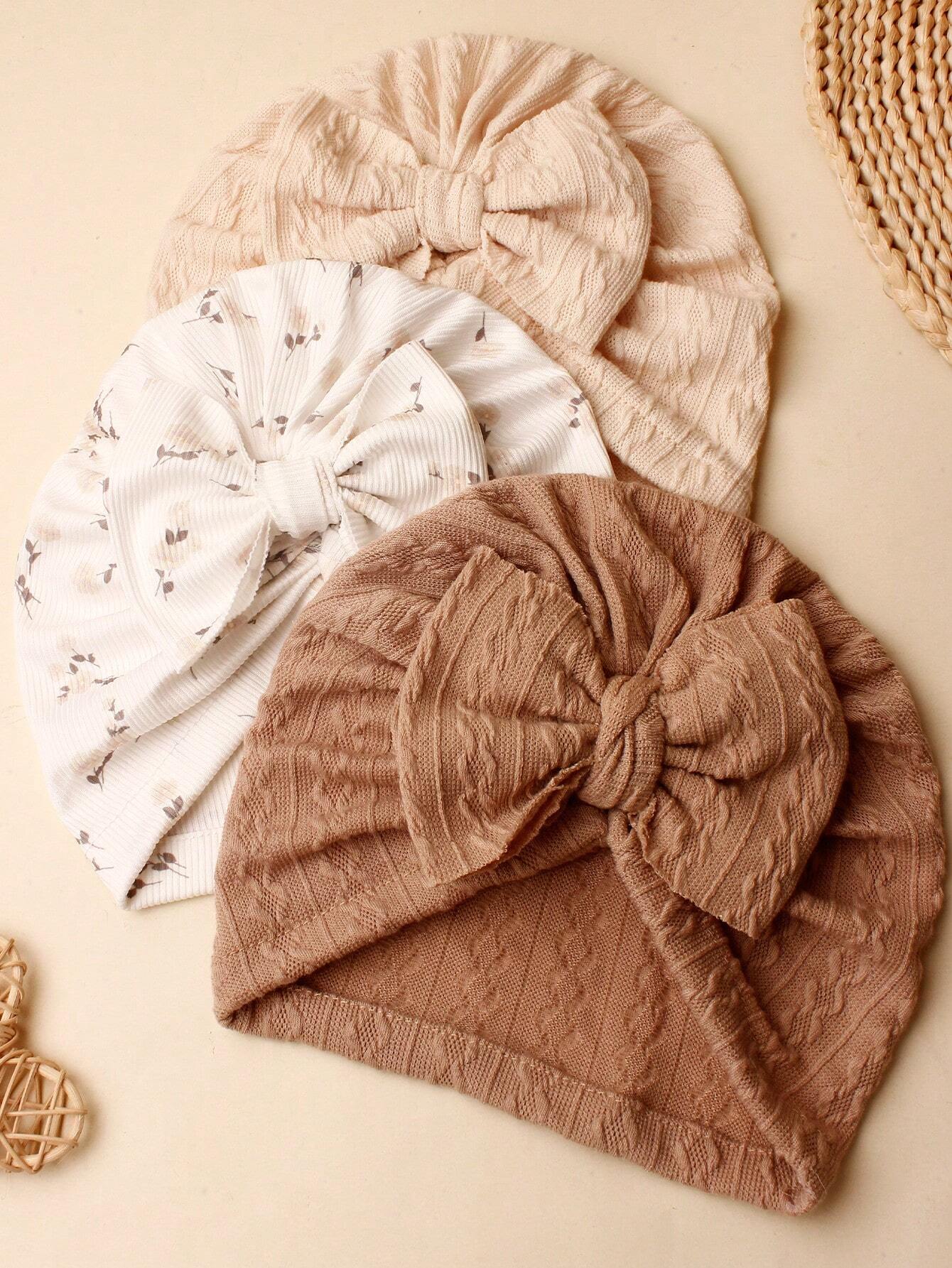 Buy SHEIN 3pcs/Set Soft Breathable Baby Candy Color Beanie Hat Set For Newborn 0-2 Years in Pakistan