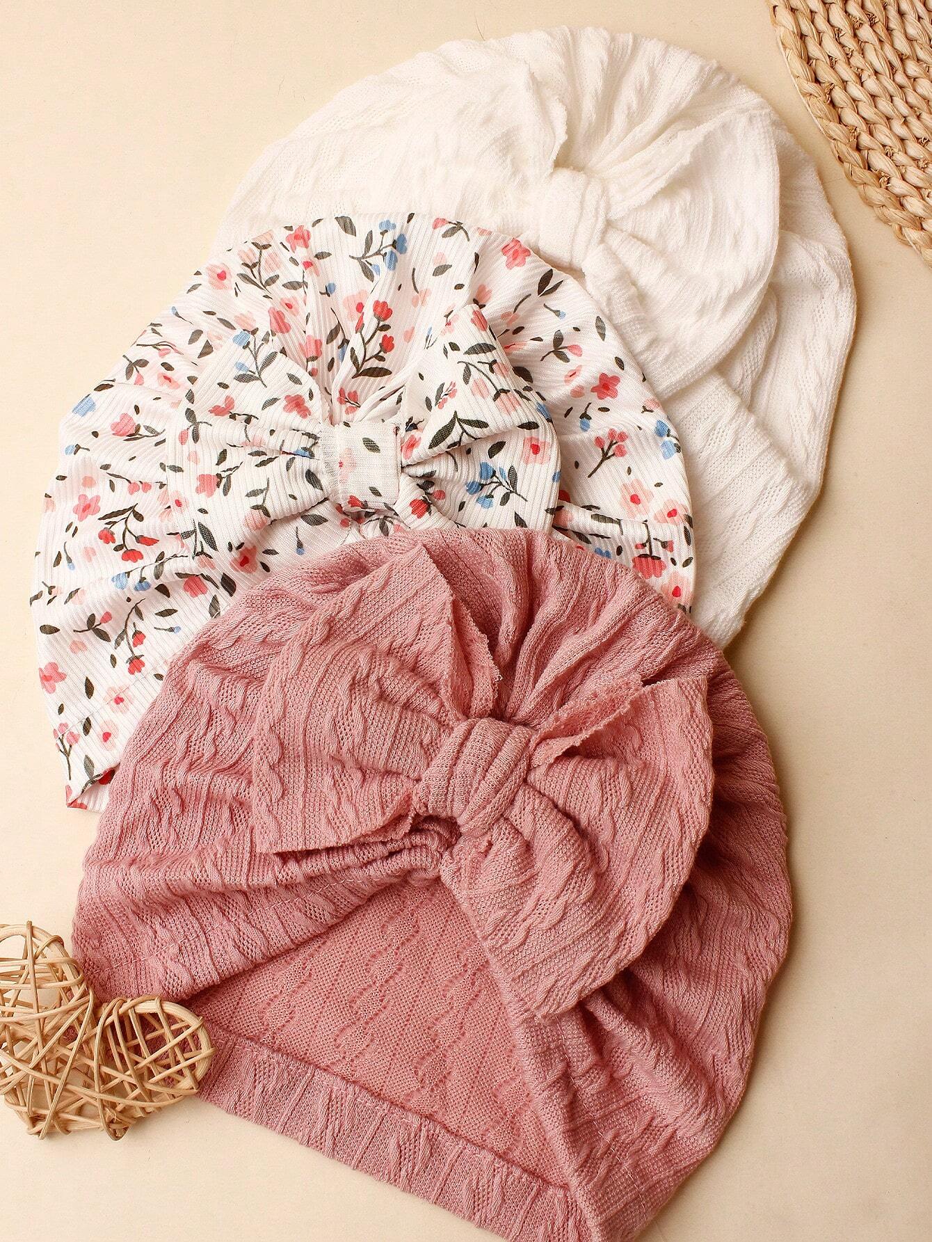 Buy SHEIN 3pcs/Set Soft Breathable Baby Candy Color Beanie Hat Set For Newborn 0-2 Years in Pakistan