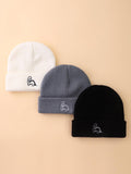 Buy SHEIN 3pcs Baby Dinosaur Embroidered Knit Beanie in Pakistan