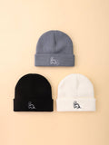 Buy SHEIN 3pcs Baby Dinosaur Embroidered Knit Beanie in Pakistan