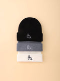 Buy SHEIN 3pcs Baby Dinosaur Embroidered Knit Beanie in Pakistan
