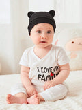 Buy SHEIN 3pcs Baby Striped Pattern Cartoon Ear Decor Hat in Pakistan